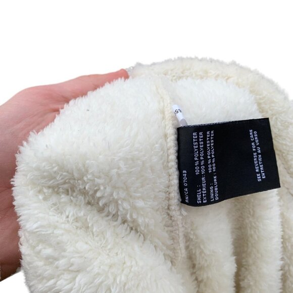 NEW Balance Cream 1/2 Zip Teddy Hoodie Pink accents Kangaroo Pocket Large - Picture 8 of 8